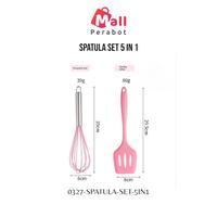 Gambar Spatula Set Alat Masak 5 In 1 Pcs | Sutil Scrap Kocokan Silicone 5in1 - Hijau dari Mall.Perabot undefined 4 Tokopedia