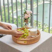 Gambar Nampan Rotan Bulat Tempat Saji Baki Rattan Round Tray Handmade - Cokelat, D.30 dari dedaunanshop undefined 3 Tokopedia