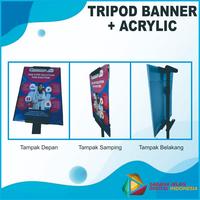Gambar Tripod Banner 2 sisi / Tripod Stand / Tiang Promosi 2 Sisi - Tripod + Acr A4 dari Sarana Iklan Digital Indonesia undefined 3 Tokopedia