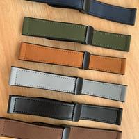 Gambar Strap tali jam tangan rubber silicon kombinasi lether new model buckle - hijau army, lug 22mm dari Bergaya online undefined 1 Tokopedia