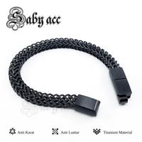 Gambar Gelang Pria Titanium Hitam Anti Karat Asli Original Saby dari Saby Acc undefined 4 Tokopedia