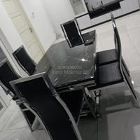 Gambar Meja makan 6 kursi minimalis marmer / meja makan kursi stainless - tipe 390 dari Laris Makmur 89 undefined 4 Tokopedia