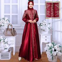 Gambar Gamis Satin Cristal // Gamis Bordir Terbaru // Gamis Lebaran Mewah - Salem, XXL dari TM.O Collection undefined 1 Tokopedia