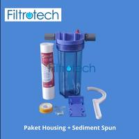 Gambar Paket Housing Filter + Catridge Sedimen Spun 10inch - CLEAR 1/2 dari Filtrotech undefined 1 Tokopedia