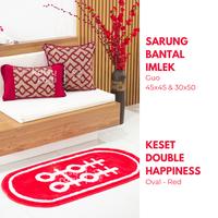 Gambar Keset Imlek & Sangjit / Doormat Warna Merah Anti Slip Double Happiness - Oval-Red dari Kutsurogi undefined 2 Tokopedia