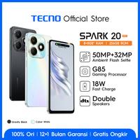 Gambar TECNO SPARK 20 NFC – 8/256GB, Stereo Dual Speaker, Dynamic Port 6,6” H - Gravity Black dari TECNO Indonesia Shop undefined 1 Tokopedia
