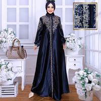 Gambar Gamis Satin Cristal // Gamis Bordir Terbaru // Gamis Lebaran Mewah - Salem, XXL dari TM.O Collection undefined 3 Tokopedia