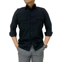 Gambar Kemeja Kerja lapangan /kemeja PDL PDH lengan panjang polos - Biru Navy, S dari theregarstore undefined 3 Tokopedia