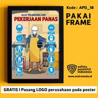 Gambar Safety Poster K3: APD Pekerjaan Panas+Frame - 80x60 cm+frame dari Safety Poster K3 Indonesia undefined 1 Tokopedia