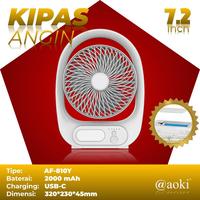 Gambar Aoki Lampu Kipas Angin Meja Belajar Charger USB-C 7.2 Inch AF-801Y dari Puserba undefined 1 Tokopedia