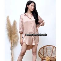 Gambar Dress Lingerie Daster Kemeja Kancing Silk XL Bigsize Busui Lena - Lena Khaki, BIG LD 125 dari Precious Store Indonesia undefined 2 Tokopedia