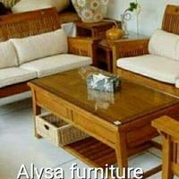 Gambar kursi tamu minimalis jati jari jari lengkung dari Alysa furnitur undefined 1 Tokopedia