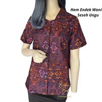 Gambar Kemeja endek bali wanita lengan pendek big size bahan katun - Bintang Biru, 4XL dari Bintang Bali Busana undefined 1 Tokopedia