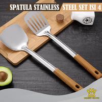 Gambar Bright Crown Spatula Sodet Stainless Steel Dengan Gagang Motif Kayu - SpatulaGepeng dari Bright Crown Officiall Store undefined 5 Tokopedia