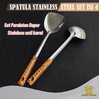 Gambar Bright Crown Spatula Sodet Stainless Steel Dengan Gagang Motif Kayu - SpatulaGepeng dari Bright Crown Officiall Store undefined 3 Tokopedia