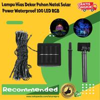 Gambar Lampu Hias Dekor Pohon Natal Solar Power Waterproof 100 LED RGB dari Istorepro undefined 1 Tokopedia