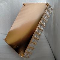 Gambar new model crystal Mirror gold tray nampan kaca kristal mewah dari Marvel Home Decor undefined 3 Tokopedia