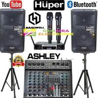 Gambar PAKET SPEAKER AKTIF HUPPER 15 INCH 1000 WATT MIXER ASHLEY BLUETOOTH dari Lala Bluetooth Speaker undefined 1 Tokopedia