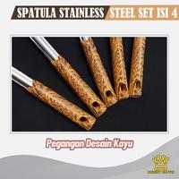 Gambar Bright Crown Spatula Sodet Stainless Steel Dengan Gagang Motif Kayu - SpatulaGepeng dari Bright Crown Officiall Store undefined 2 Tokopedia