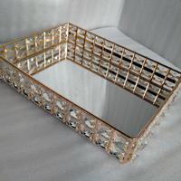 Gambar new model crystal Mirror gold tray nampan kaca kristal mewah dari Marvel Home Decor undefined 2 Tokopedia