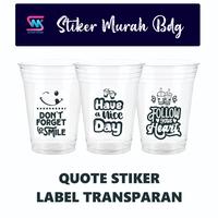 Gambar Stiker Label Kemasan Gelas Minuman Cup Es Teh Boba Transparan Anti Air - Kotak, Vinyl dari stikermurahbdg undefined 3 Tokopedia