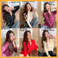 Gambar AJW Cardigan Rajut Korean Style Wanita Premium Lengan Panjang - Red M dari AJWpedia undefined 1 Tokopedia
