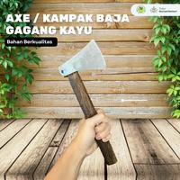 Gambar Kampak Kapak Baja Gagang Kayu Kualitas Bagus - KEPALA MERAH dari Nurseri Lestari undefined 2 Tokopedia