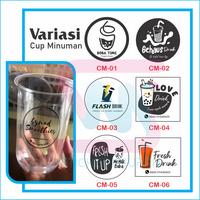 Gambar Stiker Label Kemasan Gelas Minuman Cup Es Teh Boba Transparan Anti Air - Kotak, Vinyl dari stikermurahbdg undefined 2 Tokopedia