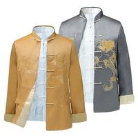 Gambar GS-1 M-3XL Changsan gold pria baju sangjit pria cheongsam silver naga - Silver, luar sj, XL dari hanshqshop undefined 1 Tokopedia