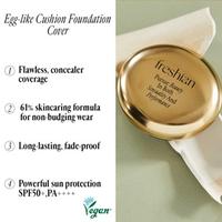 Gambar THE FACE SHOP [FRESHIAN] Egg-like Cover Cushion (Vegan) SPF50+ PA++++ - 201 Light Beige dari thefaceshop.ina undefined 5 Tokopedia