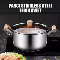 Gambar CEO Panci Stainless Steel Tebal Dengan Tutup Panci Soup Panci Sayur Panci Steamer SUS 304 Ukuran 20cm - 24cm - Silicone - 20cm, + Steamer dari CEO Official Store undefined 3 Tokopedia