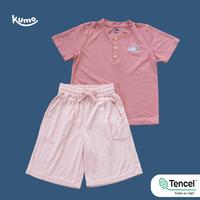 Gambar Loungewear Tencel (TM) Set Unisex - Baju Rumah Setelan Tidur Anak / Remaja Perempuan Laki Laki - Polos Pink / Dusty Pink - 4-5 tahun dari Kumo Kidswear undefined 1 Tokopedia