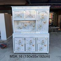Gambar Lemari Piring Jumbo MSK-16 Pintu Anti Pecah di Lengkapi Rak Piring/Gelas/Sendok 150x55x192cm dari Sari Murni Kendari undefined 1 Tokopedia