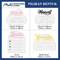 Gambar papan nama bayi akrilik board 1 hari jadi - Arch, Putih dari artomorolaser undefined 3 Tokopedia