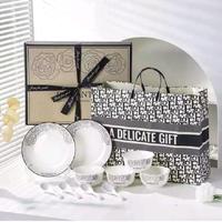 Gambar HAMPERS PITING MANGKOK SET KERAMIK HITAM PUTIH DELICATE - Osaka 10pc dari cellashop19 undefined 1 Tokopedia