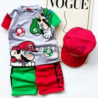 Gambar BAJU ANAK MARIO BROS LUIGI SETELAN ANAK LAKI LAKI ADA TOPI - Baju+CelanaSaja, 9-18 Bulan dari dantebabyshop170216 undefined 3 Tokopedia