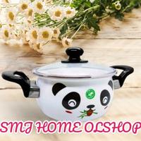 Gambar SALE! PANCI ENAMEL TUTUP KACA MEREK MASPION HELLO PANDA 18CM dari ningalishop undefined 1 Tokopedia