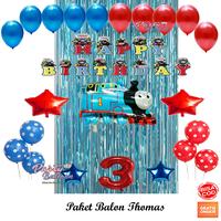 Gambar Paket Balon Ulang Tahun Dekorasi Thomas Set Hiasan Ultah Anak Murah - Dengan Tirai, Angka 4 dari Pelangi Party Karawang undefined 1 Tokopedia