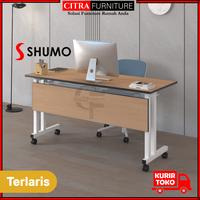 Gambar SHUMO Mobile Training Folding Table 150 cm Denver Series | Meja Kerja Lipat Hotel | Meja Rapat Meeting Lipat Kantor | Meja Kantor Kaki Besi Serba Guna - MT 2 TT, 150X80X75CM dari Citra furniture undefined 5 Tokopedia