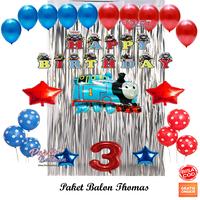 Gambar Paket Balon Ulang Tahun Dekorasi Thomas Set Hiasan Ultah Anak Murah - Dengan Tirai, Angka 4 dari Pelangi Party Karawang undefined 3 Tokopedia