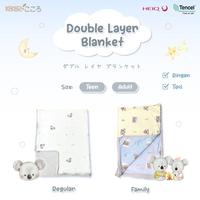 Gambar TERLARIS - KOKORO STORY Double Layer Blanket / Selimut Kain Dua Lapis Tipis | Selimut Anak Bayi dan Dewasa Dingin Motif Karakter Halus Lembut Bahan Tencel - Regular, Adult dari CV Appelstore undefined 1 Tokopedia