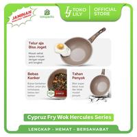 Gambar Wajan Penggorengan Fry Wok Teflon Anti Lengket Cypruz Hercules Series - Abu-abu, 22 CM dari TokoLilySemarang undefined 3 Tokopedia