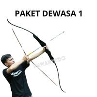 Gambar Full Set Busur Panahan Dewasa Lengkap Jenis Panah Tradisional Recurve Bow Panahindo Standar R60 Full Black | Paket Lengkap Panah Dewasa Archery Bow Alat Olahraga Memanah Termurah Ready Terbaik - PAKET DEWASA 3 dari PonirahDiecast undefined 1 Tokopedia