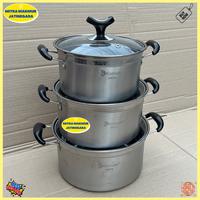 Gambar PANCI REGINA KOMODO PANCI MASAK TUTUP KACA 20 22 24 CM PANCI STAINLESS STEEL - REGINA 20 CM dari PERABOTAN YUNIMART undefined 3 Tokopedia