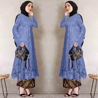 Gambar setelan kebaya modern jumbo brukat import set kebaya Rok batik muslim - Denim dari Kebaya Qaira undefined 1 Tokopedia