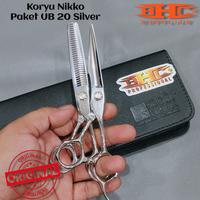 Gambar Koryu Nikko Scissors - Paket Gunting UB 20 Silver Polos - Hitam Sasak Potong Rambut Gunting Potong Sasak dari OKE GROS undefined 1 Tokopedia