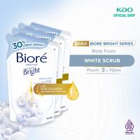 Gambar Biore Bright Body Foam White Scrub Dengan Niacinamide & Vit E 750ml Pouch Triplepack - Sabun Mandi Cair dari KAO Indonesia undefined 1 Tokopedia