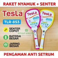 Gambar Tesla TLR 853 Raket Nyamuk 3 in 1 Senter Led Rechargeable Jaring Besar Bagus - Kuning dari SmartElectric undefined 1 Tokopedia
