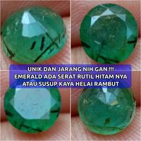 Gambar Batu Zamrud Rutile Natural Emerald Beryl 1.69 Carats F2 Green Memo SKYLAB dari Gemstone Store jakarta undefined 3 Tokopedia