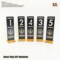 Gambar Nomor Meja Cafe Resto ACP Aluminium / Kayu tinggi 20cm Modern Unik - GrafirLogo15x8, Silver dari Kayu Arem undefined 3 Tokopedia